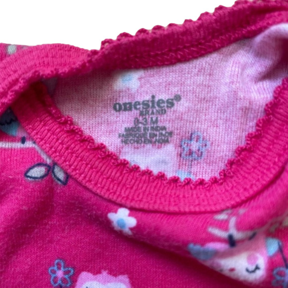 3/$20 onesies 0-3 month Pink owl short sleeve romper - Picture 3 of 3